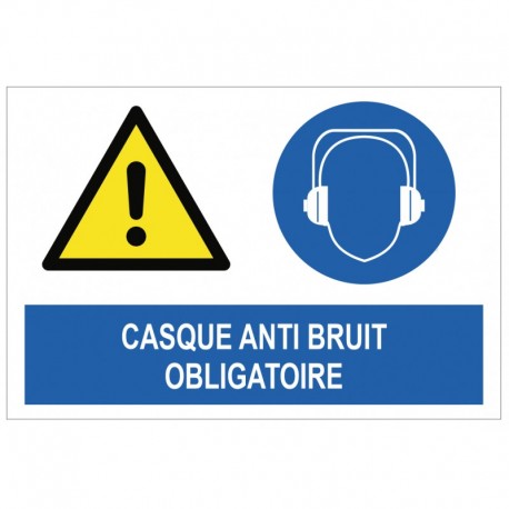 Autocollant casque anti bruit obligatoire