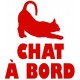 Autocollant chat silhouette à bord