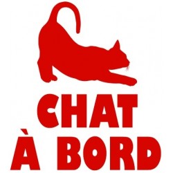 Autocollant chat silhouette à bord