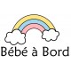 Sticker bébé à bord arc en ciel