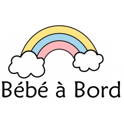 Sticker bébé à bord arc en ciel