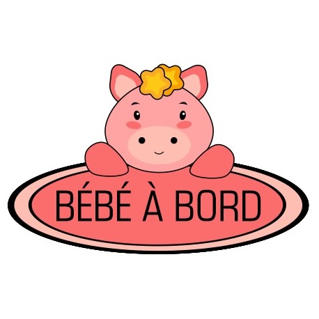 Autocollant bébé à bord bleu mouton