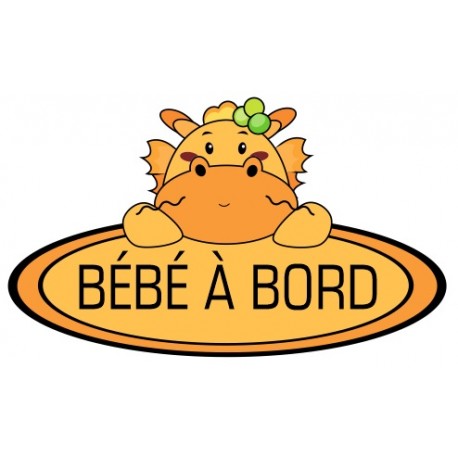 Autocollant bébé à bord dinosaure