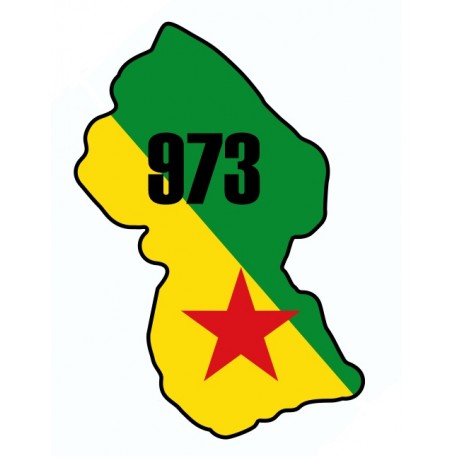 Stickers 973 Guyane drapeau