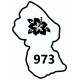 Stickers carte Guyane drapeau