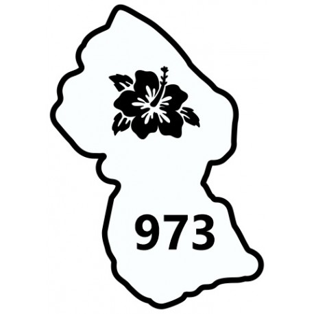 Stickers carte Guyane drapeau