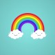 autocollant arc en ciel avec nuage