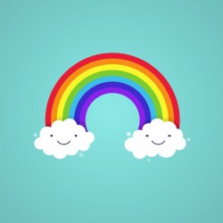 autocollant arc en ciel avec nuage