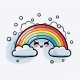 autocollant arc en ciel pastel