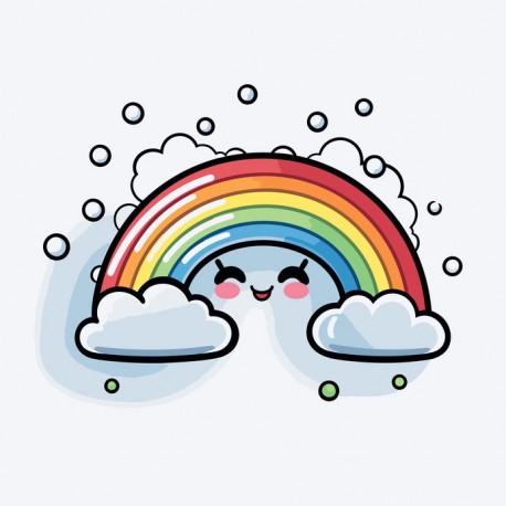autocollant arc en ciel pastel
