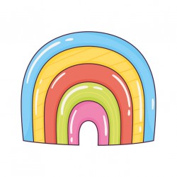 autocollant arc en-ciel smiley
