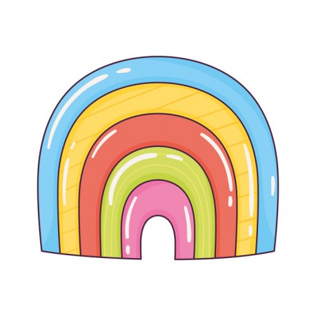 autocollant arc en-ciel smiley