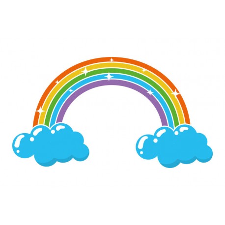 autocollant mural arc en ciel chambre fille