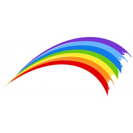 sticker arc en ciel nuage blanc