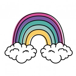 sticker demi arc en ciel