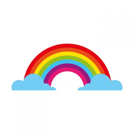 sticker arc en ciel chambre fille