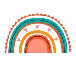 stickers muraux arc en ciel petits coeurs