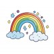 stickers muraux arc en ciel petits coeurs