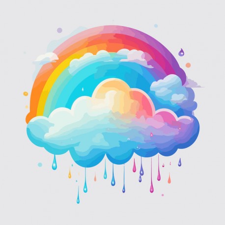 stickers muraux arc en ciel geant