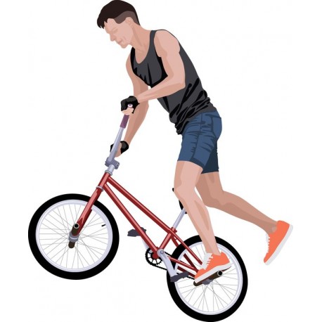 autocollant mural bmx couleurs