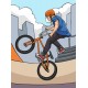 autocollant mural bmx garcon
