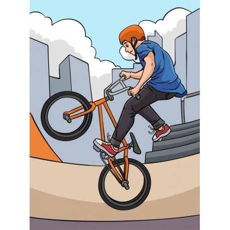 autocollant mural bmx garcon