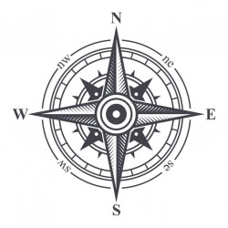 Adhesif boussole argent