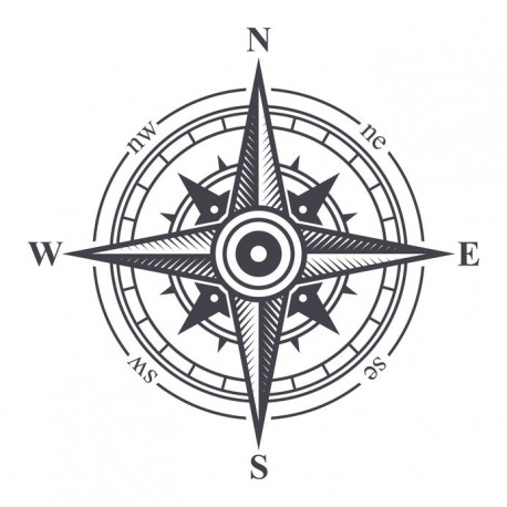 Adhesif boussole argent