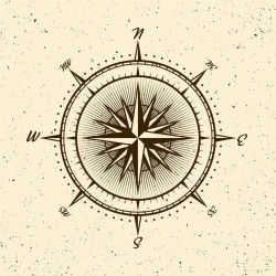 Adhesif boussole argent