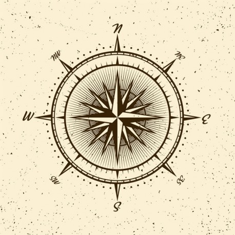 Adhesif boussole argent