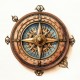 Autocollant boussole deco