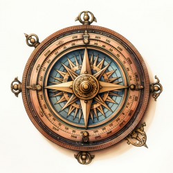 Autocollant boussole deco