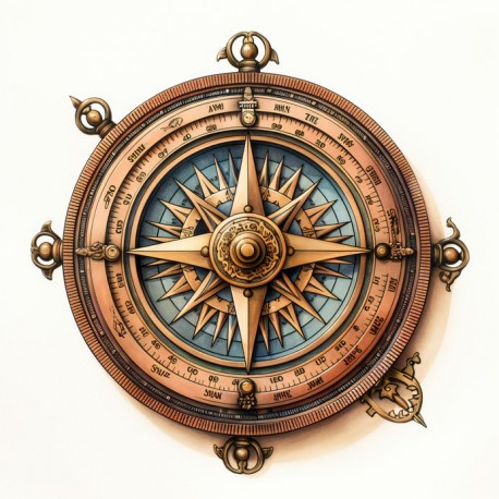 Autocollant boussole deco