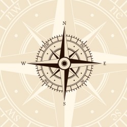 Autocollant geant boussole