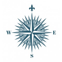 Autocollant muraux boussole beige