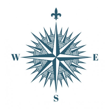 Autocollant muraux boussole beige