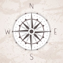 Autocollant muraux boussole deco