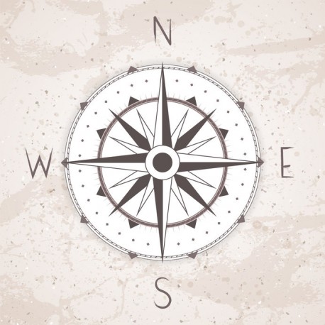 Autocollant muraux boussole deco