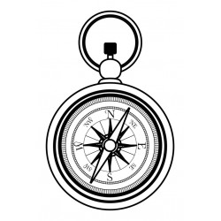 Autocollant muraux boussole geant