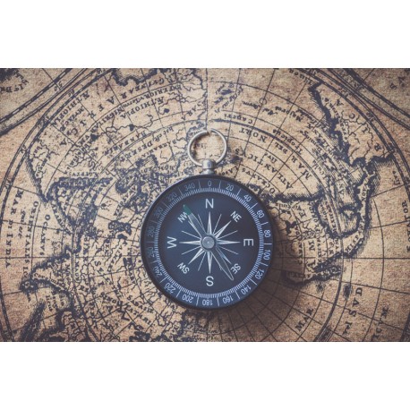 Autocollant muraux boussole ronde