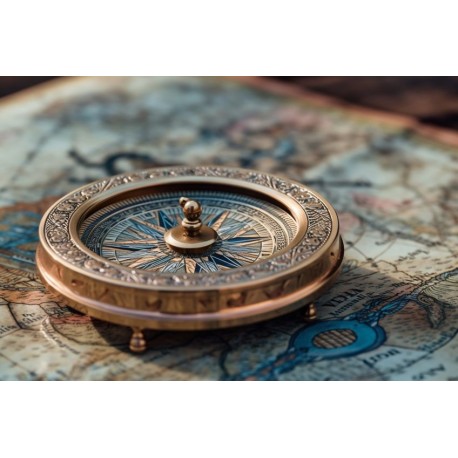 sticker boussole bleu
