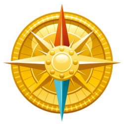 sticker boussole gris