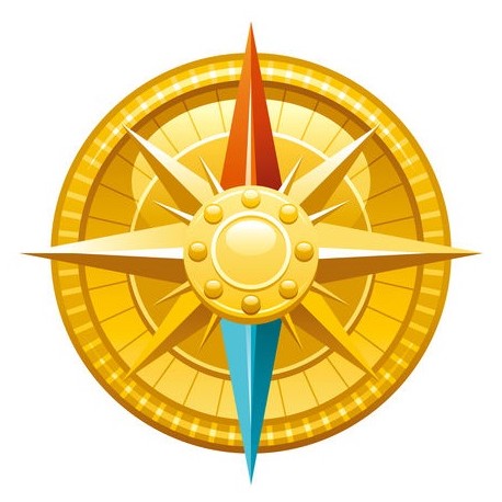 sticker boussole gris