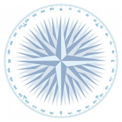 sticker boussole rouge