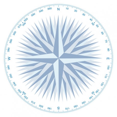 sticker boussole rouge