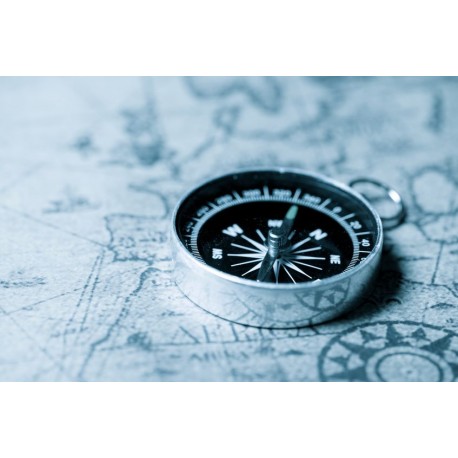 sticker mural boussole blanche