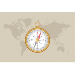 sticker mural boussole bleu