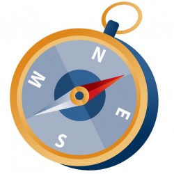 sticker mural geant boussole