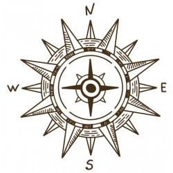 stickers boussole carte