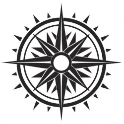 stickers boussole marron